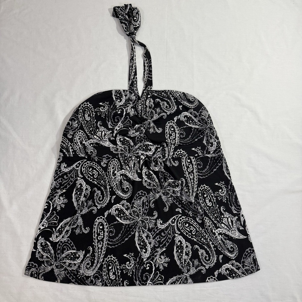 Maurices Tank Women's Black/white Floral Halter Top Size 2 Y2K Plus